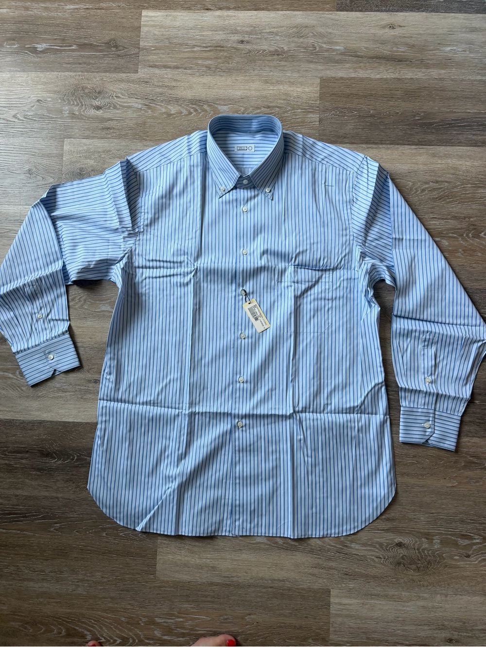 Men's Zilli Blue Stripe Button-Down Dress Shirt